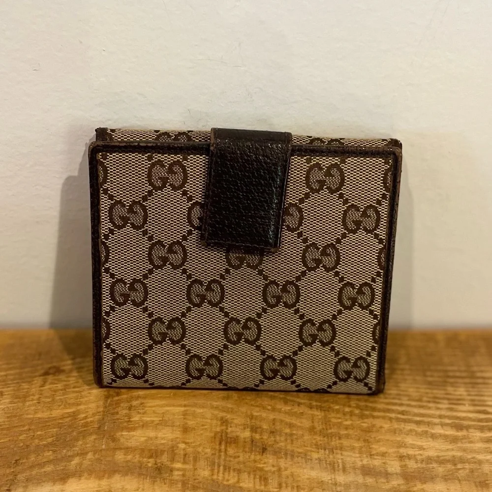 GUCCI Authentic monogram compact wallet bifold with‎ coin pouch EUC - Picture 6 of 16